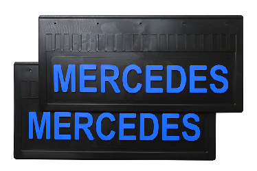 Брызговики задние 520*250 MERCEDES (LUX) с синей надписью Брызговики задние 520*250 MERCEDES (LUX) с синей надписью