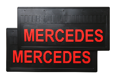 Брызговики задние MERCEDES (LUX) с красной надписью 520*250 мм