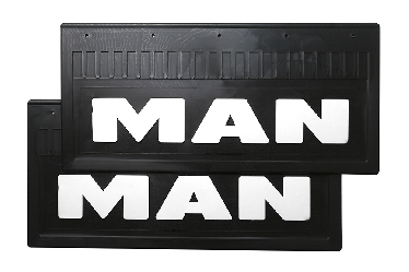 Брызговики задние MAN (LUX) 520*250 с белой надписью Брызговики задние MAN (LUX) 520*250 с белой надписью