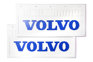 Брызговики задние на грузовик VOLVO белая резина 520*250 (с синей надписью)