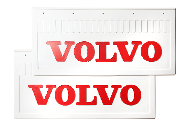 Брызговики задние грузовые VOLVO 520*250 белая резина (с красной надписью)