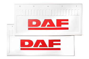 Брызговики задние (белая резина) DAF 520*250 (с красной надписью)