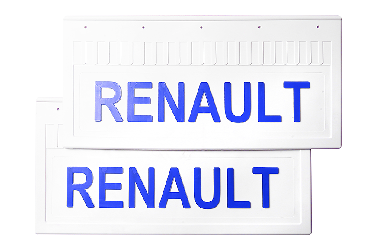 Брызговики (белая резина) задние RENAULT 520*250 (с синей надписью) Брызговики (белая резина) задние RENAULT 520*250 (с синей надписью)