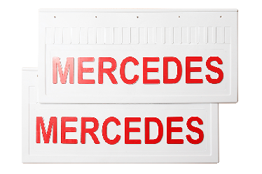 Брызговики (белая резина) задние MERCEDES 520*250 (с красной надписью) Брызговики (белая резина) задние MERCEDES 520*250 (с красной надписью)