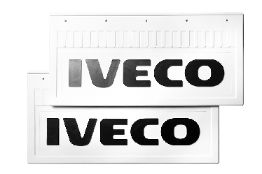 Брызговики задние (белая резина) IVECO 520*250 (с черной надписью) Брызговики задние (белая резина) IVECO 520*250 (с черной надписью)