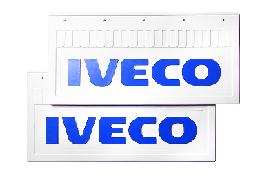 Брызговики (белая резина) задние IVECO 520*250 (с синей надписью) Брызговики (белая резина) задние IVECO 520*250 (с синей надписью)
