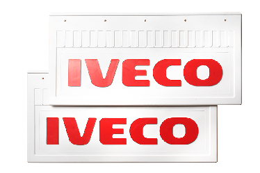 Брызговики (белая резина) задние IVECO 520*250 (с красной надписью)