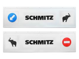 Брызговик длинномер SCHMITZ из 2-х частей 1200*350 белая резина (стрелка слон) LUX (Черная надпись) Брызговик длинномер SCHMITZ из 2-х частей 1200*350 белая резина (стрелка слон) LUX (Черная надпись)
