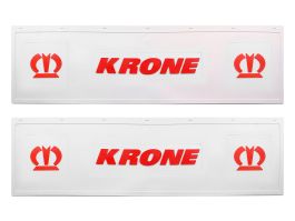 Брызговики длинные на прицеп KRONE 2 части 1200*350 белая резина LUX ( Корона и Красная надпись) Брызговики длинные на прицеп KRONE 2 части 1200*350 белая резина LUX ( Корона и Красная надпись)