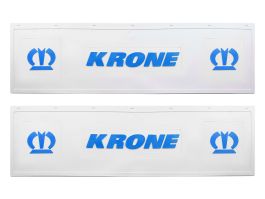 Брызговик длинномер прицепа KRONE из 2-х частей 1200*350 Корона LUX (белая резина) Синяя надпись Брызговик длинномер прицепа KRONE из 2-х частей 1200*350 Корона LUX (белая резина) Синяя надпись