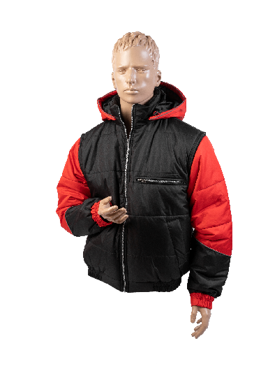 Куртка комбинированная без вышивки 48 размера (Красного цвета)