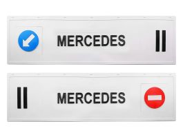 Брызговик длинномер из 2-х частей 1200*350 (белая резина) MERCEDES (стрелка) LUX (Черная надпись) Брызговик длинномер из 2-х частей 1200*350 (белая резина) MERCEDES (стрелка) LUX (Черная надпись)