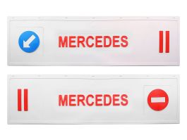 Брызговик длинномер из 2-х частей 1200*350 (белая резина) MERCEDES (стрелка) LUX (Красная надпись) Брызговик длинномер из 2-х частей 1200*350 (белая резина) MERCEDES (стрелка) LUX (Красная надпись)