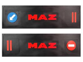 Брызговик длинномер из 2-х частей 1200*350 (черная резина) MAZ (стрелка) LUX (Красная надпись) Брызговик длинномер из 2-х частей 1200*350 (черная резина) MAZ (стрелка) LUX (Красная надпись)