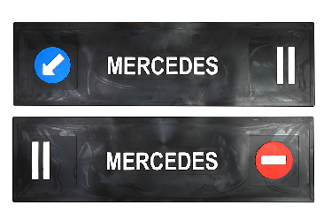 Брызговик длинномер MERCEDES из 2-х частей 1200*350 черная резина (стрелка) LUX (Белая надпись) Брызговик длинномер MERCEDES из 2-х частей 1200*350 черная резина (стрелка) LUX (Белая надпись)
