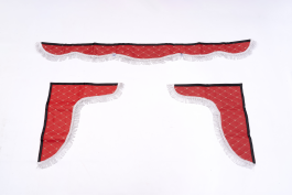 Ламбрекен лобового стекла и угол для грузовиков и коммерческих машин российской марки эко-кожа (Красный)