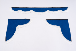 Ламбрекен лобового стекла и угол для отечественных грузовых и коммерческих авто (Синий с белым)