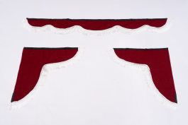 Ламбрекен лобового стекла и угол для грузовых и коммерческих авто (Красный с белым)
