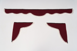 Ламбрекен лобового стекла и угол (без логотипа) Красный с белым