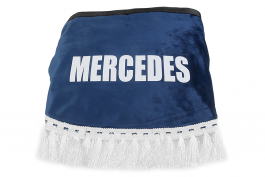 Ламбрекен лобового стекла и угол MERCEDES (польская ткань) Синий с белым Ламбрекен лобового стекла и угол MERCEDES (польская ткань) Синий с белым