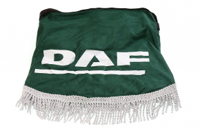 Ламбрекен лобового стекла   угол DAF (польская ткань) Зеленый с белым