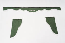 Ламбрекен лобового стекла и угол VOLVO (польская ткань) Зеленый с белым