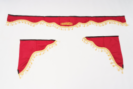 Ламбрекен лобового стекла и угол FREIGHLINER (польская ткань) Красный с золотым