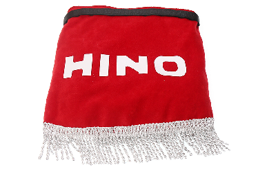 Ламбрекен лобового стекла   угол HINO (польская ткань) Красный с серым