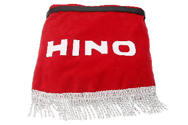Ламбрекен лобового стекла угол HINO (польская ткань) Красный с серым Ламбрекен лобового стекла угол HINO (польская ткань) Красный с серым
