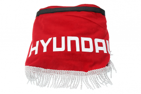 Ламбрекен лобового стекла   угол HYUNDAI (польская ткань) Красный с серым