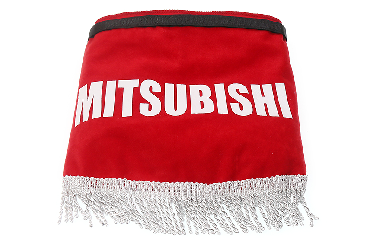 Ламбрекен лобового стекла   угол MITSUBISHI (польская ткань) Красный с серым