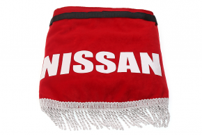 Ламбрекен лобового стекла и угол NISSAN (польская ткань) Красный с серым Ламбрекен лобового стекла и угол NISSAN (польская ткань) Красный с серым