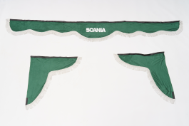 Ламбрекен лобового стекла и угол Scania (польская ткань) Зеленый с серым