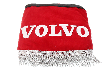 Ламбрекен лобового стекла и угол VOLVO (польская ткань) Красный с серым