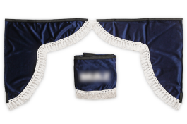 Ламбрекен лобового стекла и угол МАЗ (польская ткань) Синий с белым