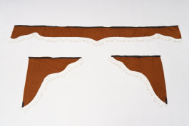 Ламбрекен лобового стекла и угол (без логотипа) Коричневый с белым