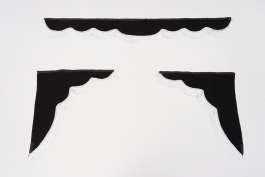 Ламбрекен лобового стекла и угол (без логотипа) МАЛЫЙ Черный с белым