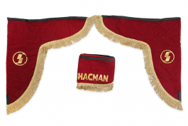 Ламбрекен лобового стекла и угол SHACMAN (Красный с золотым)