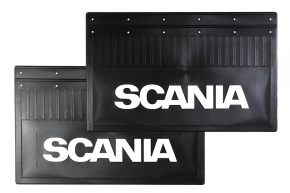 Брызговики задние SCANIA 590х365 (LUX) белая надпись Брызговики задние SCANIA 590х365 (LUX) белая надпись