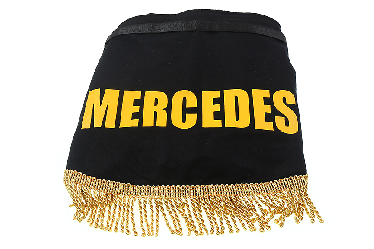 Ламбрекен лобового стекла и угол Mercedes (польская ткань) Черный с золотым Ламбрекен лобового стекла и угол Mercedes (польская ткань) Черный с золотым