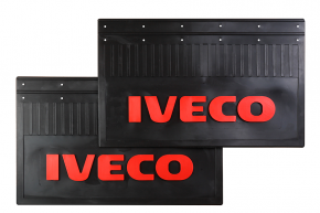 Брызговики задние грузовые IVECO 590х365 (LUX) красная надпись Брызговики задние грузовые IVECO 590х365 (LUX) красная надпись