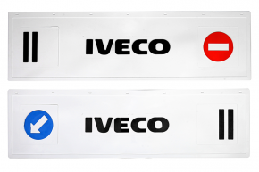 Брызговики длинномеры из 2-х частей 1200*350 (белая резина) IVECO (стрелка) LUX (Черная надпись) Брызговики длинномеры из 2-х частей 1200*350 (белая резина) IVECO (стрелка) LUX (Черная надпись)