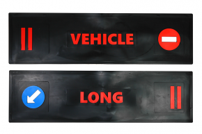 Брызговик длинномер из 2-х частей 1200*350 (черная резина) LONG VEHICLE (стрелка) LUX (Красная надпись) Брызговик длинномер из 2-х частей 1200*350 (черная резина) LONG VEHICLE (стрелка) LUX (Красная надпись)