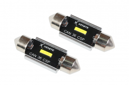 Светодиодная лампа 12В 5000K CAN 36 CSP XENITE (встроенная обманка)(T11/C5W 36 mm) (Яркость 280 LM), 2 шт Светодиодная лампа 12В 5000K CAN 36 CSP XENITE (встроенная обманка)(T11/C5W 36 mm) (Яркость 280 LM), 2 шт