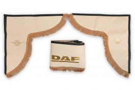 Ламбрекен лобового стекла и угол DAF эко-кожа (Бежевый с золотым)