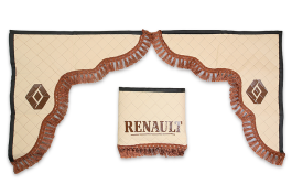 Ламбрекен лобового стекла и угол для грузовика RENAULT эко-кожа (бежевый с коричневым)
