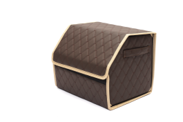 Органайзер в багажник машины из эко кожи FOR CARS (р-р S 40*31*31 см) двойной ромб (коричневый/коричневый/коричневый) Органайзер в багажник машины из эко кожи FOR CARS (р-р S 40*31*31 см) двойной ромб (коричневый/коричневый/коричневый)