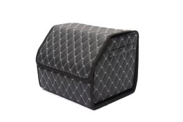 Органайзер в багажник автомобиля из эко кожи FOR CARS (р-р S 40*31*31 см) двойной ромб (черный/белая н/черный к) Органайзер в багажник автомобиля из эко кожи FOR CARS (р-р S 40*31*31 см) двойной ромб (черный/белая н/черный к)