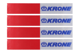 Наклейка Лента светоотражающая KRONE красно-белая (синяя надпись) 30х5 см (комплект 4 шт.) Наклейка Лента светоотражающая KRONE красно-белая (синяя надпись) 30х5 см (комплект 4 шт.)