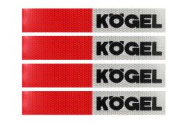 Наклейка Лента светоотражающая KOGEL красно-белая (черная надпись) 30*5 см (комплект 4 шт.) Наклейка Лента светоотражающая KOGEL красно-белая (черная надпись) 30*5 см (комплект 4 шт.)